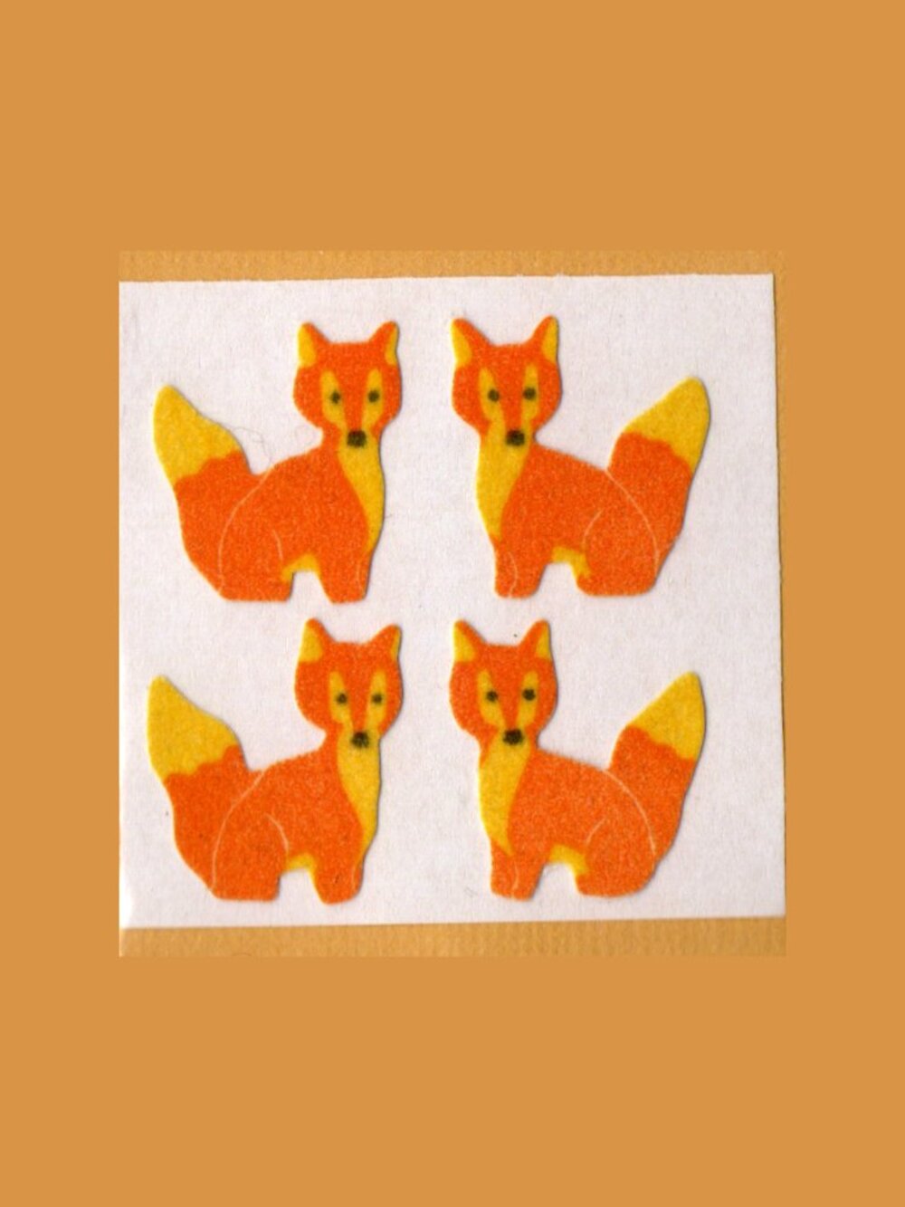 5/$20 Great 7 Fuzzy Fox Vintage Stickers (Like Sandylion) New Backing